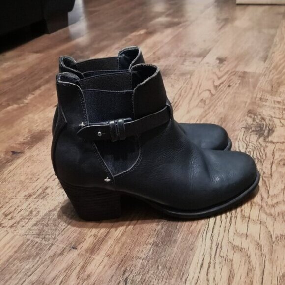 Rag & Bone Black Leather Chelsea Strappy Ankle Boots Size US 8.5/ EU 38.5 - Picture 1 of 8